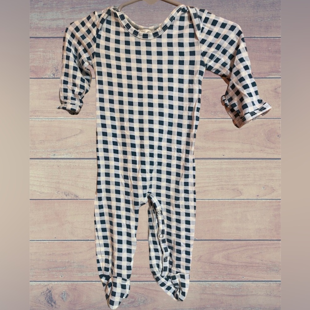 Kate Quinn Blue gingham footie